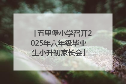 五里堡小学召开2025年六年级毕业生小升初家长会