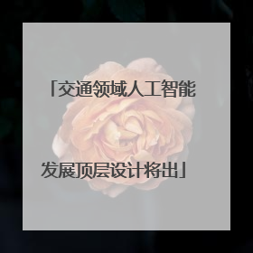 交通领域人工智能发展顶层设计将出