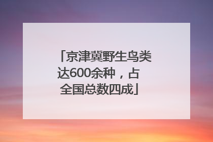 京津冀野生鸟类达600余种，占全国总数四成
