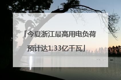 今夏浙江最高用电负荷预计达1.33亿千瓦