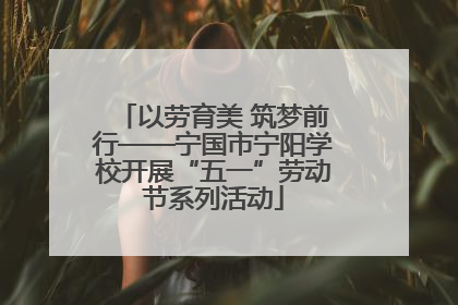 以劳育美 筑梦前行——宁国市宁阳学校开展“五一”劳动节系列活动