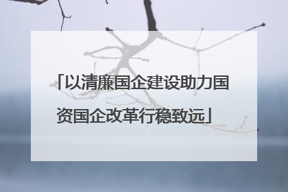 以清廉国企建设助力国资国企改革行稳致远