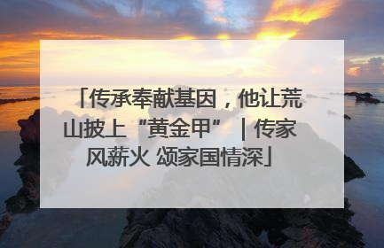 传承奉献基因，他让荒山披上“黄金甲”｜传家风薪火 颂家国情深