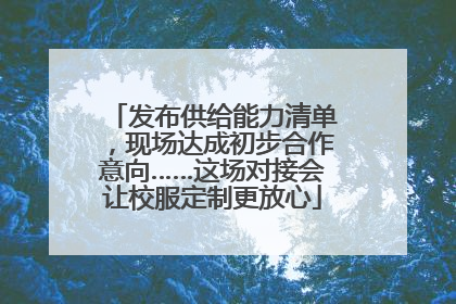 发布供给能力清单，现场达成初步合作意向……这场对接会让校服定制更放心