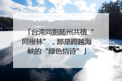 台湾同胞随州共植“同根林”，那是跨越海峡的“绿色情诗”