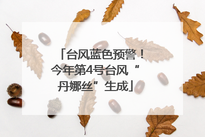 台风蓝色预警！今年第4号台风“丹娜丝”生成