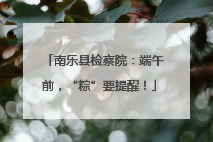 南乐县检察院：端午前，“粽”要提醒！