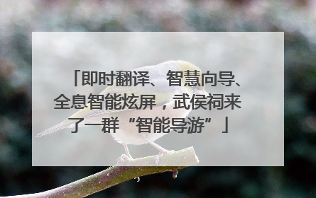 即时翻译、智慧向导、全息智能炫屏，武侯祠来了一群“智能导游”