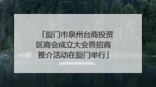 厦门市泉州台商投资区商会成立大会暨招商推介活动在厦门举行