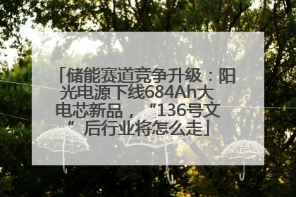 储能赛道竞争升级：阳光电源下线684Ah大电芯新品，“136号文”后行业将怎么走