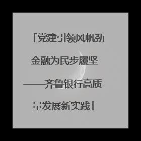 党建引领风帆劲 金融为民步履坚——齐鲁银行高质量发展新实践