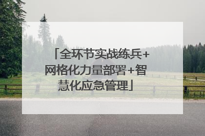 全环节实战练兵+网格化力量部署+智慧化应急管理
