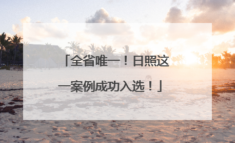 全省唯一！日照这一案例成功入选！