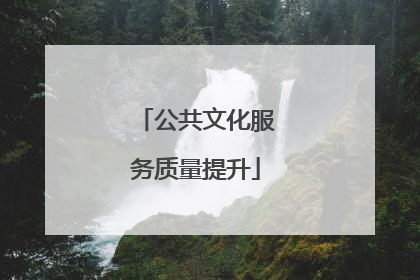 公共文化服务质量提升