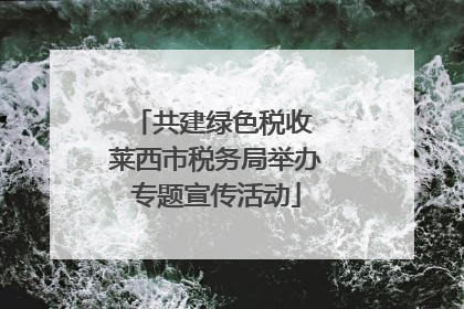 共建绿色税收 莱西市税务局举办专题宣传活动