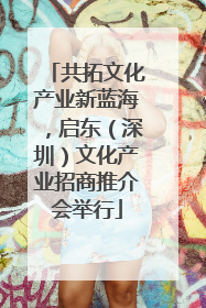 共拓文化产业新蓝海，启东（深圳）文化产业招商推介会举行