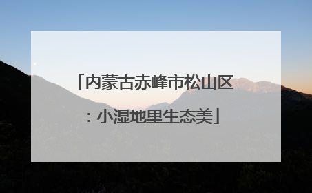 内蒙古赤峰市松山区：小湿地里生态美