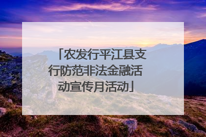 农发行平江县支行防范非法金融活动宣传月活动