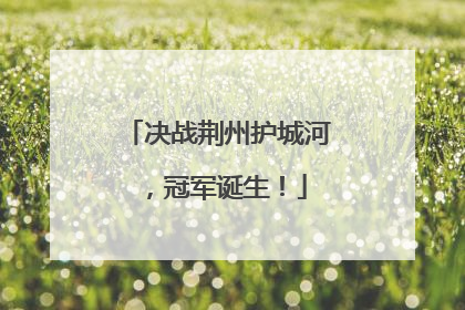 决战荆州护城河，冠军诞生！