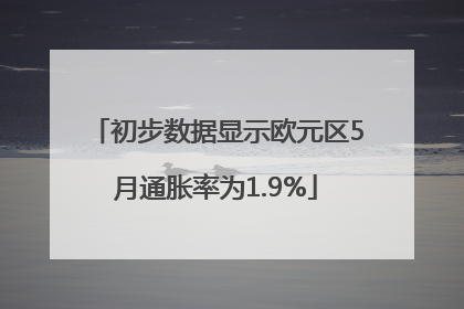 初步数据显示欧元区5月通胀率为1.9%