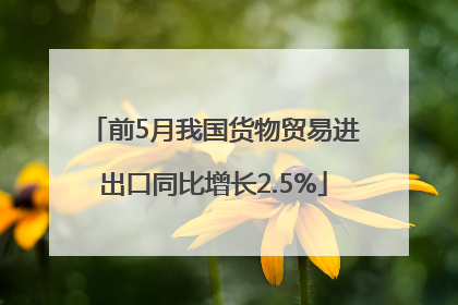 前5月我国货物贸易进出口同比增长2.5%