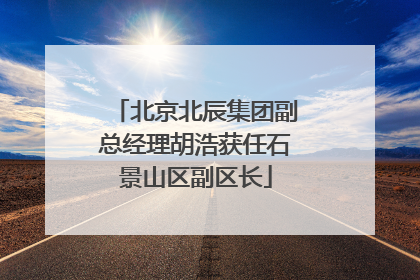 北京北辰集团副总经理胡浩获任石景山区副区长