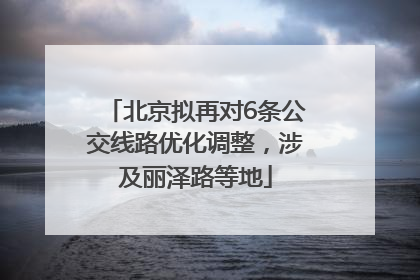 北京拟再对6条公交线路优化调整，涉及丽泽路等地