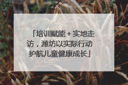 培训赋能＋实地走访，潍坊以实际行动护航儿童健康成长