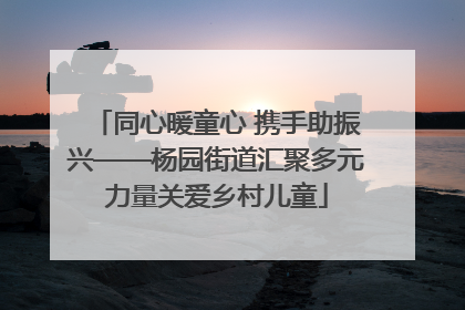同心暖童心 携手助振兴——杨园街道汇聚多元力量关爱乡村儿童