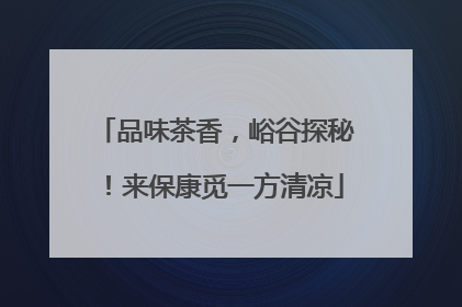 品味茶香，峪谷探秘！来保康觅一方清凉