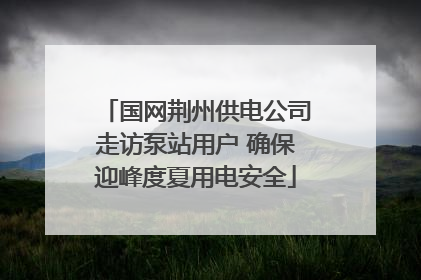 国网荆州供电公司走访泵站用户 确保迎峰度夏用电安全