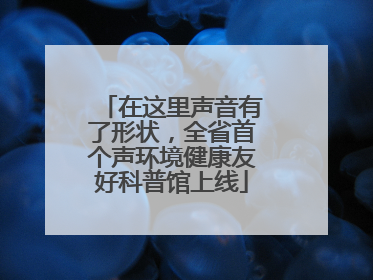 在这里声音有了形状，全省首个声环境健康友好科普馆上线