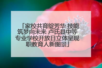 家校共育绽芳华 技能筑梦向未来 卢氏县中等专业学校开放日立体呈现职教育人新图景