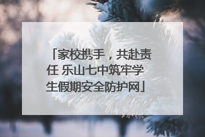 家校携手，共赴责任 乐山七中筑牢学生假期安全防护网