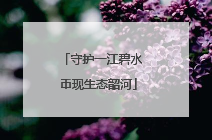 守护一江碧水 重现生态韶河