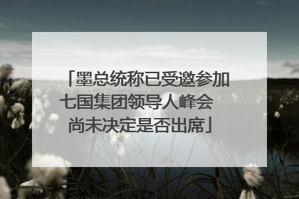 墨总统称已受邀参加七国集团领导人峰会 尚未决定是否出席