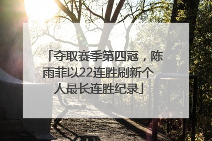 夺取赛季第四冠，陈雨菲以22连胜刷新个人最长连胜纪录