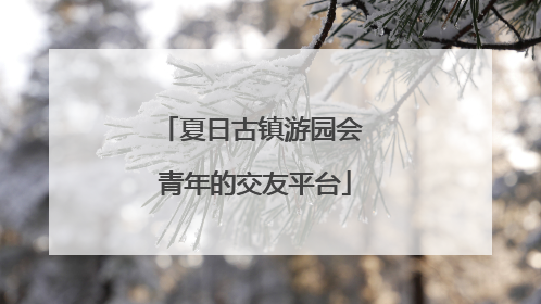 夏日古镇游园会 青年的交友平台