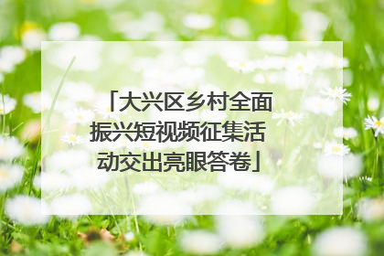 大兴区乡村全面振兴短视频征集活动交出亮眼答卷