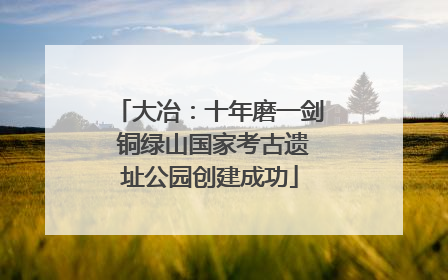 大冶：十年磨一剑 铜绿山国家考古遗址公园创建成功