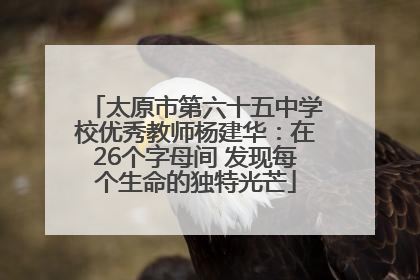 太原市第六十五中学校优秀教师杨建华：在26个字母间 发现每个生命的独特光芒