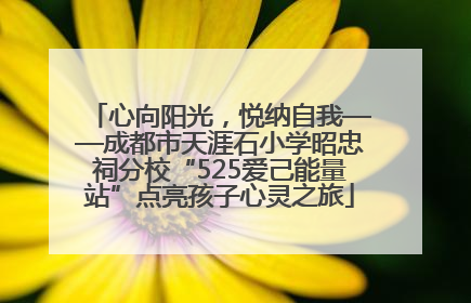 心向阳光，悦纳自我——成都市天涯石小学昭忠祠分校“525爱己能量站”点亮孩子心灵之旅