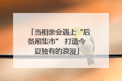 当相亲会遇上“后备厢集市” 打造今夏独有的浪漫