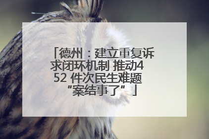 德州：建立重复诉求闭环机制 推动452 件次民生难题 “案结事了”