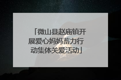 微山县赵庙镇开展爱心妈妈蓄力行动集体关爱活动