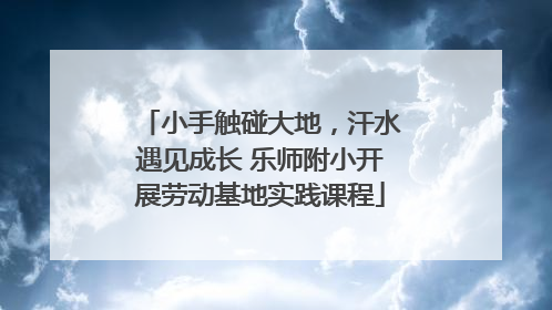 小手触碰大地，汗水遇见成长 乐师附小开展劳动基地实践课程