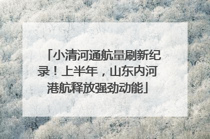 小清河通航量刷新纪录！上半年，山东内河港航释放强劲动能