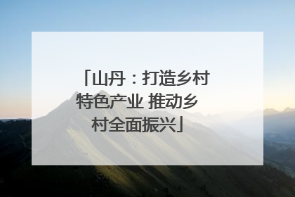 山丹：打造乡村特色产业 推动乡村全面振兴