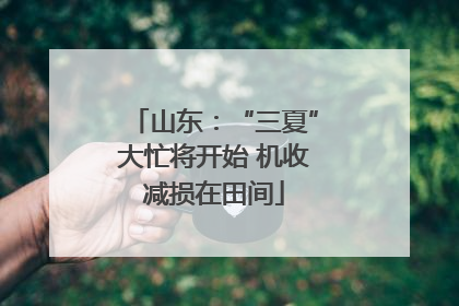 山东：“三夏”大忙将开始 机收减损在田间