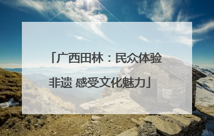 广西田林：民众体验非遗 感受文化魅力